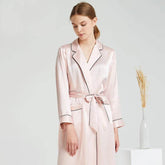 100% Silk Robe with Pocket – Knee-Length Luxury Loungewear for Women - LANI SILK